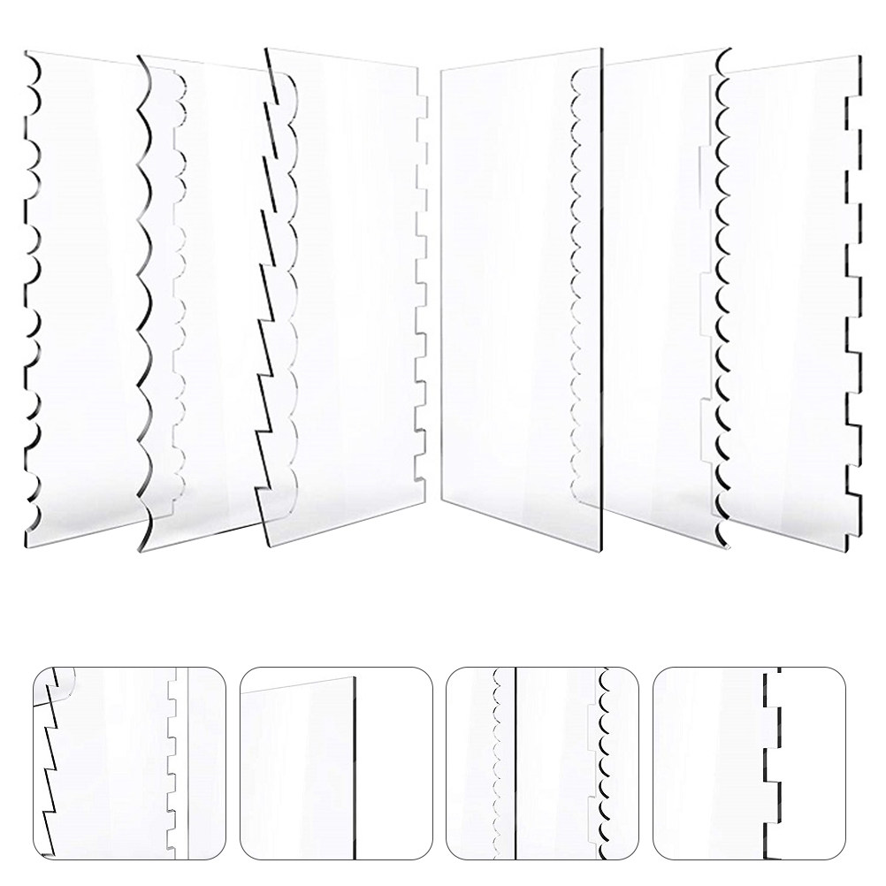 Baking Kitchen Set - 6Pcs Transparent Acrylic Cake Scraper Set