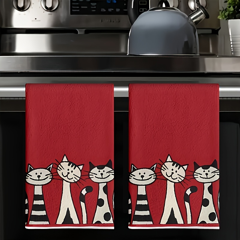 2PCS, Three Cats series red ba - Kitchen Baking Background ulasan dan harga