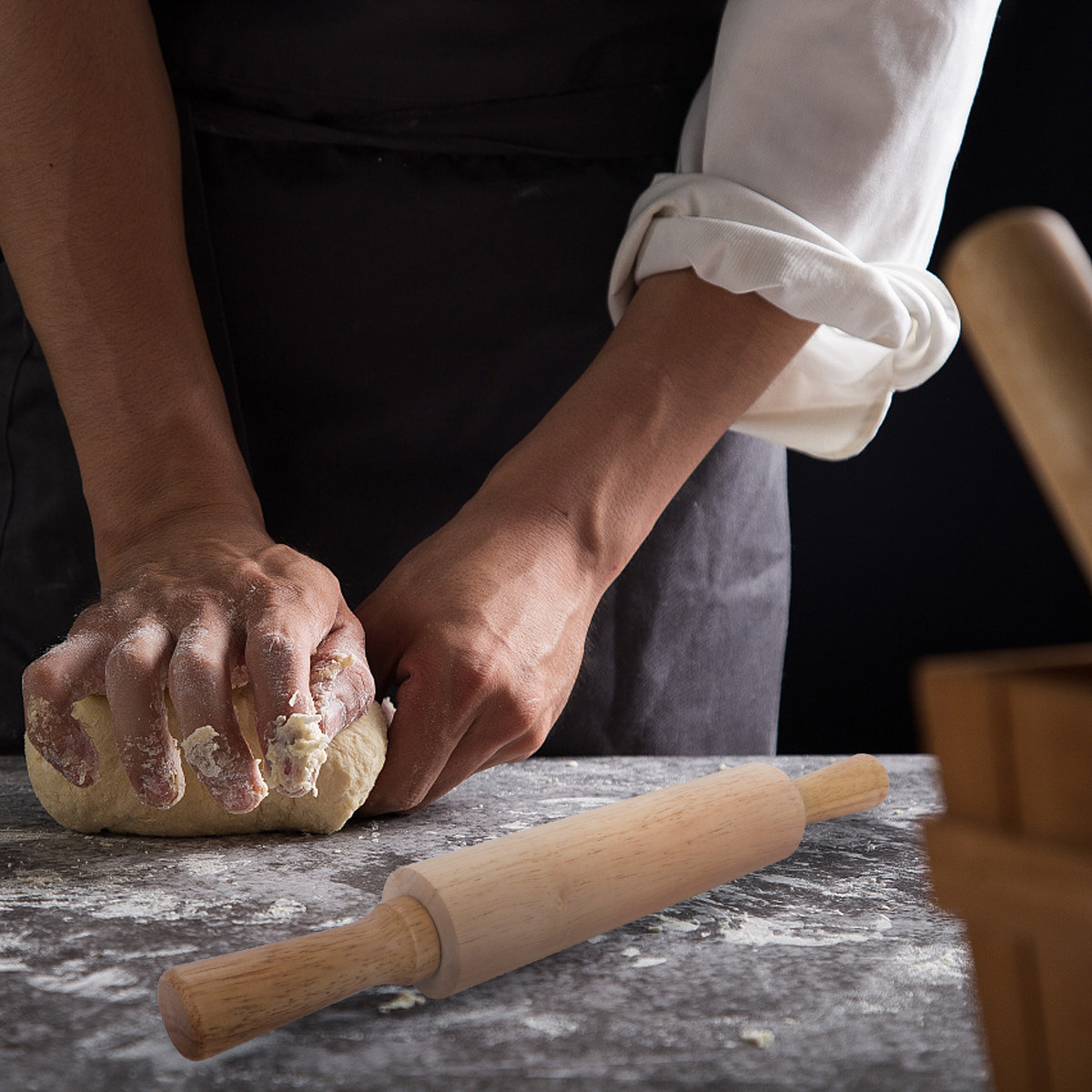 Premium Rubberwood Rolling Pin - Kitchen Roller Baking ulasan dan harga