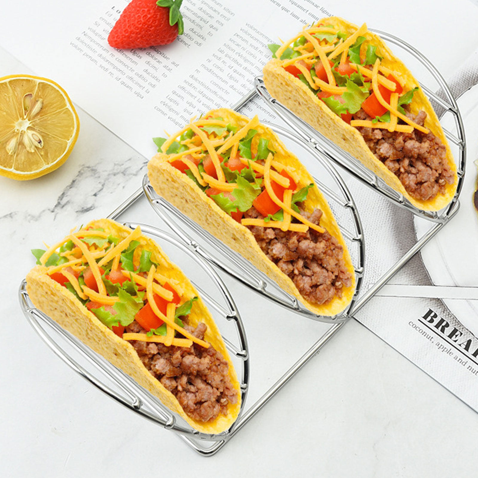 Taco Rack Stand Stainless Stee - Kitchen Baking Rack ulasan dan harga