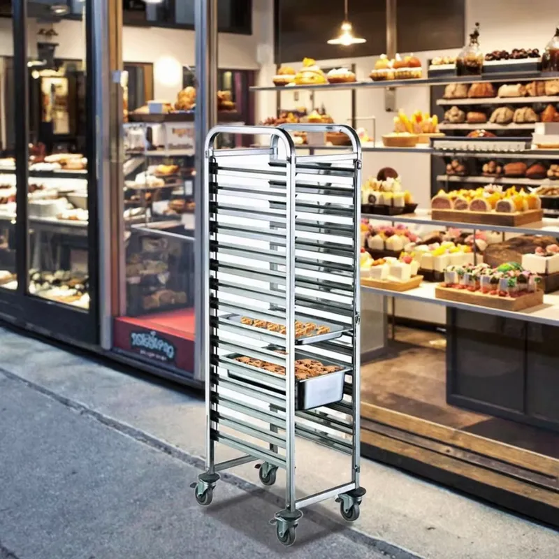 Stainless Steel Heavy-Duty 4-W - Kitchen Baking Cart ulasan dan harga