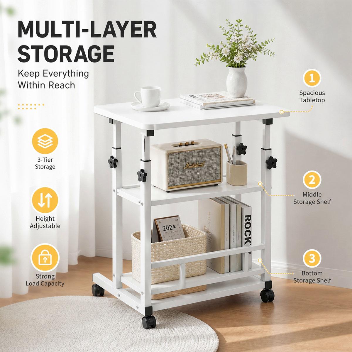 3-Tier Adjustable Height Rolli - Kitchen Baking Cart ulasan dan harga